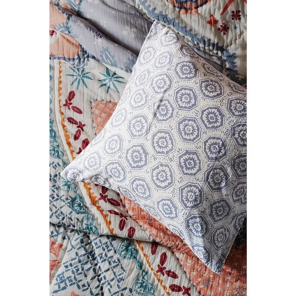 Anthropologie Laterza Quilted Reversible Euro Pillowcase